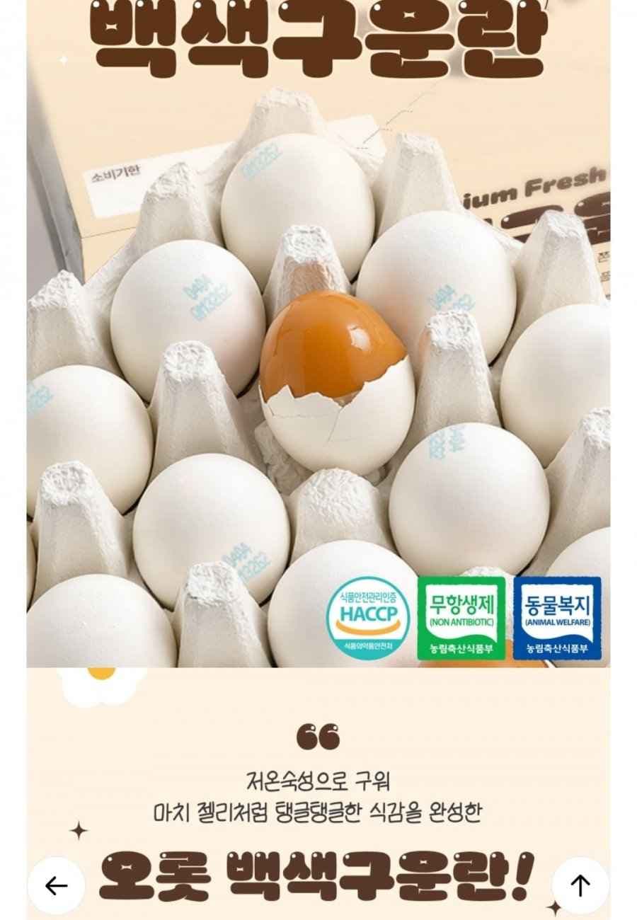 난각번호2번 백색 구운란 20알 (9650원/무료)