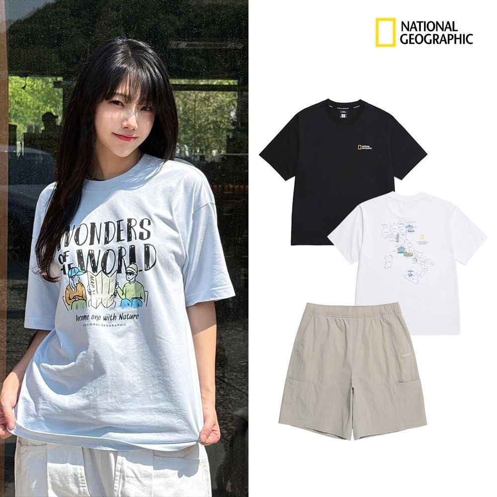 내셔널지오그래픽 수피마 세미오버핏 반팔 티셔츠
