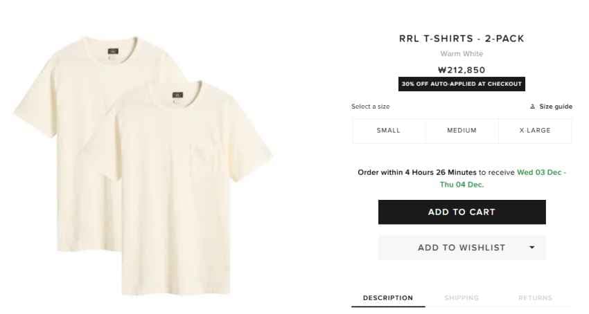 RRL 가먼트 다이 포켓 반팔 2팩, 디스트레스트 저지 티셔츠