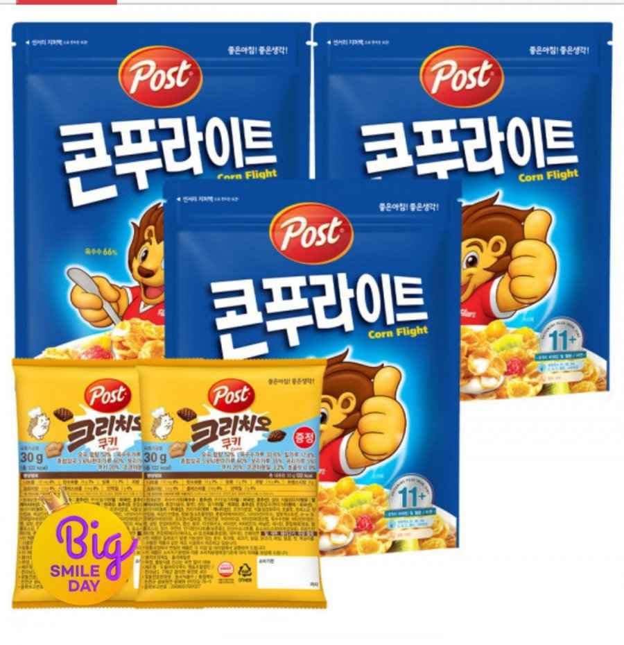 포스트 콘푸라이트 시리얼 600g 3개 +크리치오쿠키 30g 2개 (11,350원/무료)