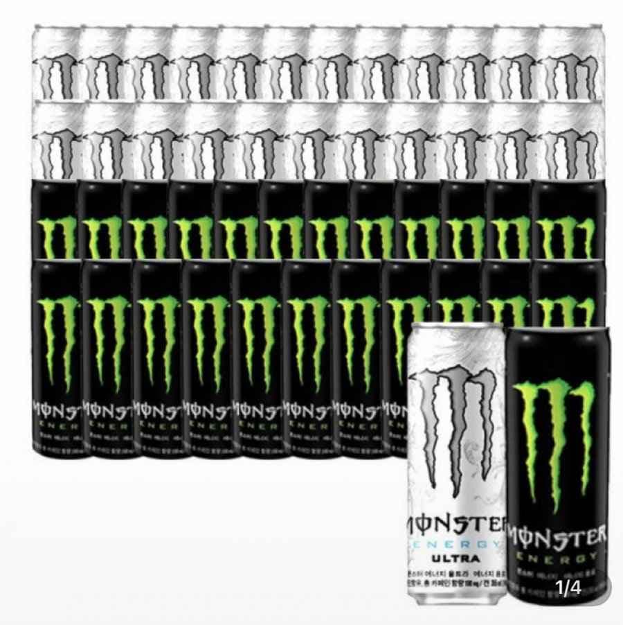 몬스터 에너지 울트라+그린 355ml 48캔 (50,490원/무료)
