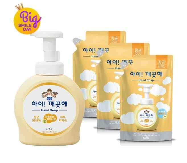 아이깨끗해 핸드워시 본품 용기 490ml 본품 용기 1개+450ml 리필 3개(향 선택)
