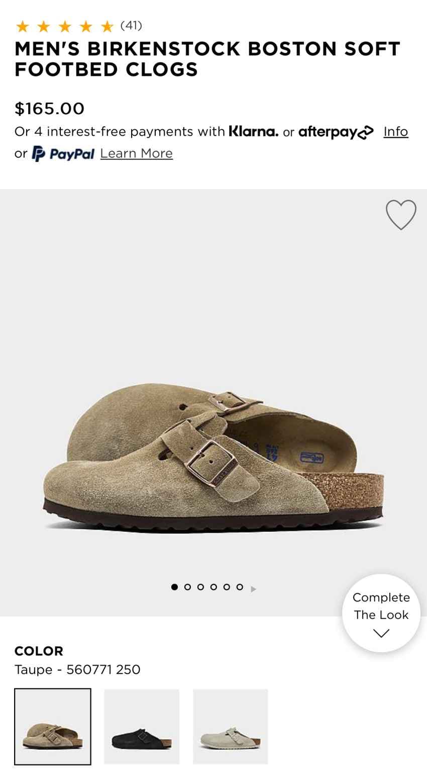버켄스탁 보스턴 Taupe $115