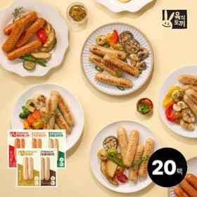 육식토끼 닭가슴살 소시지80g 5종 혼합 20팩 + 소스큐브 1팩