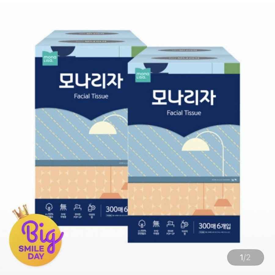 모나리자 천연펄프 미용티슈 300매 12팩