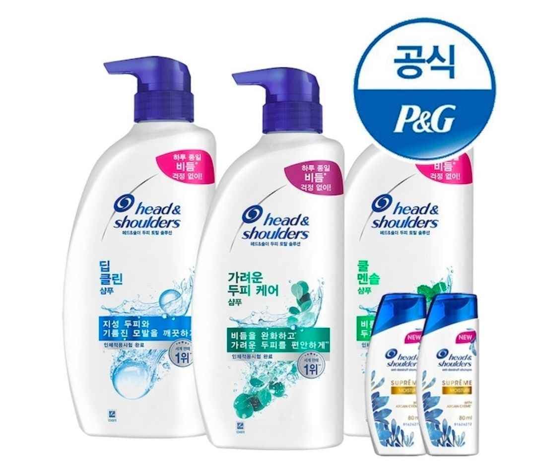 헤드앤숄더 샴푸 850ml 3개+미니샴푸 2개