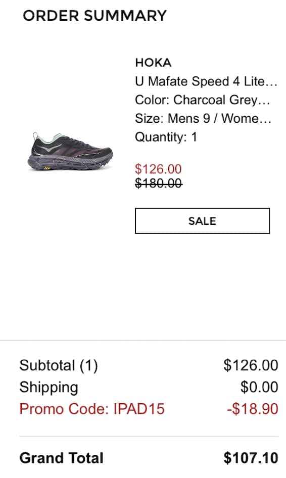 호카 마파테 스피드4 $107 (한국 직배 무료)