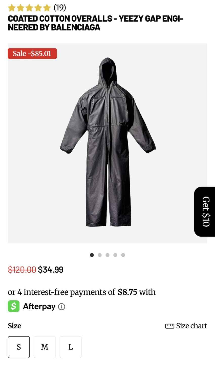 이지갭 엔지니어드 바이 발렌시아가 코티드 코튼 오버롤