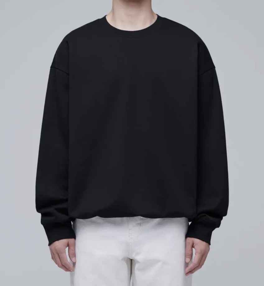 플럳 터리 오버사이즈 스트링 스웠트셔츠 (블랙) 11,720원 (적립금적용시)