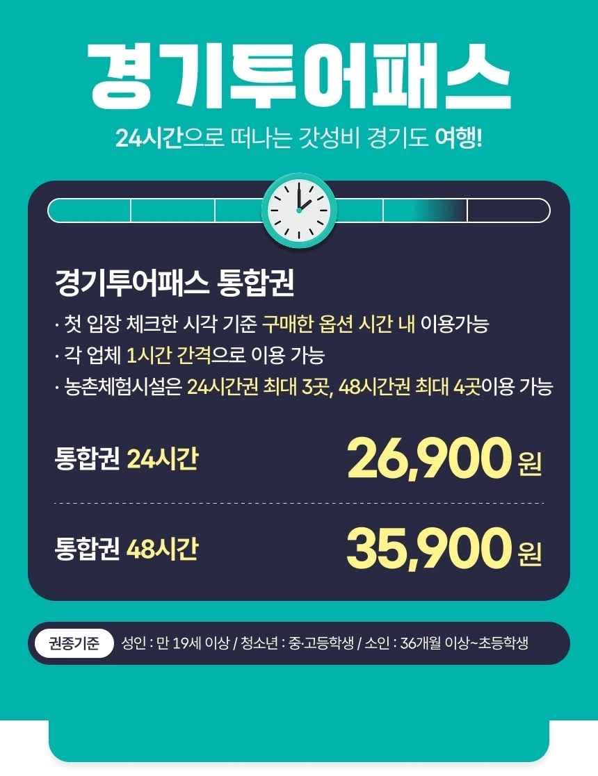 2026년 경기투어패스 출시 24시간권 (25,560원) (무료)